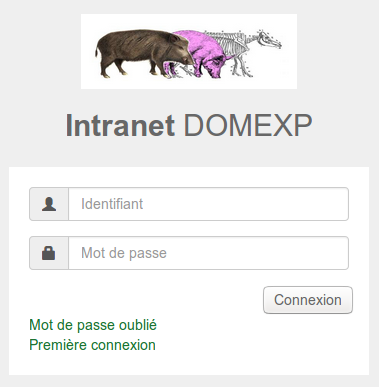 Formulaire de login de l'intranet DOMEXP